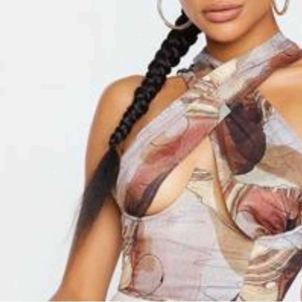 Pink Asymmetrical Cut Out Tank Top